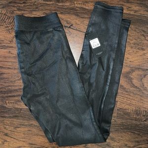 NWT Citizens of Humanity Anthropologie Greyson Black Coated Leggings Jeggings 27